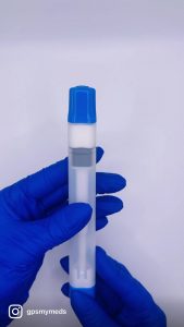 A blue pill in a pharmacy