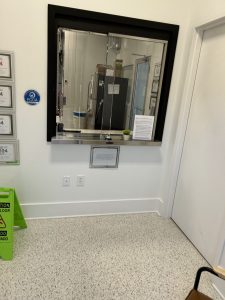 A mirror in a room